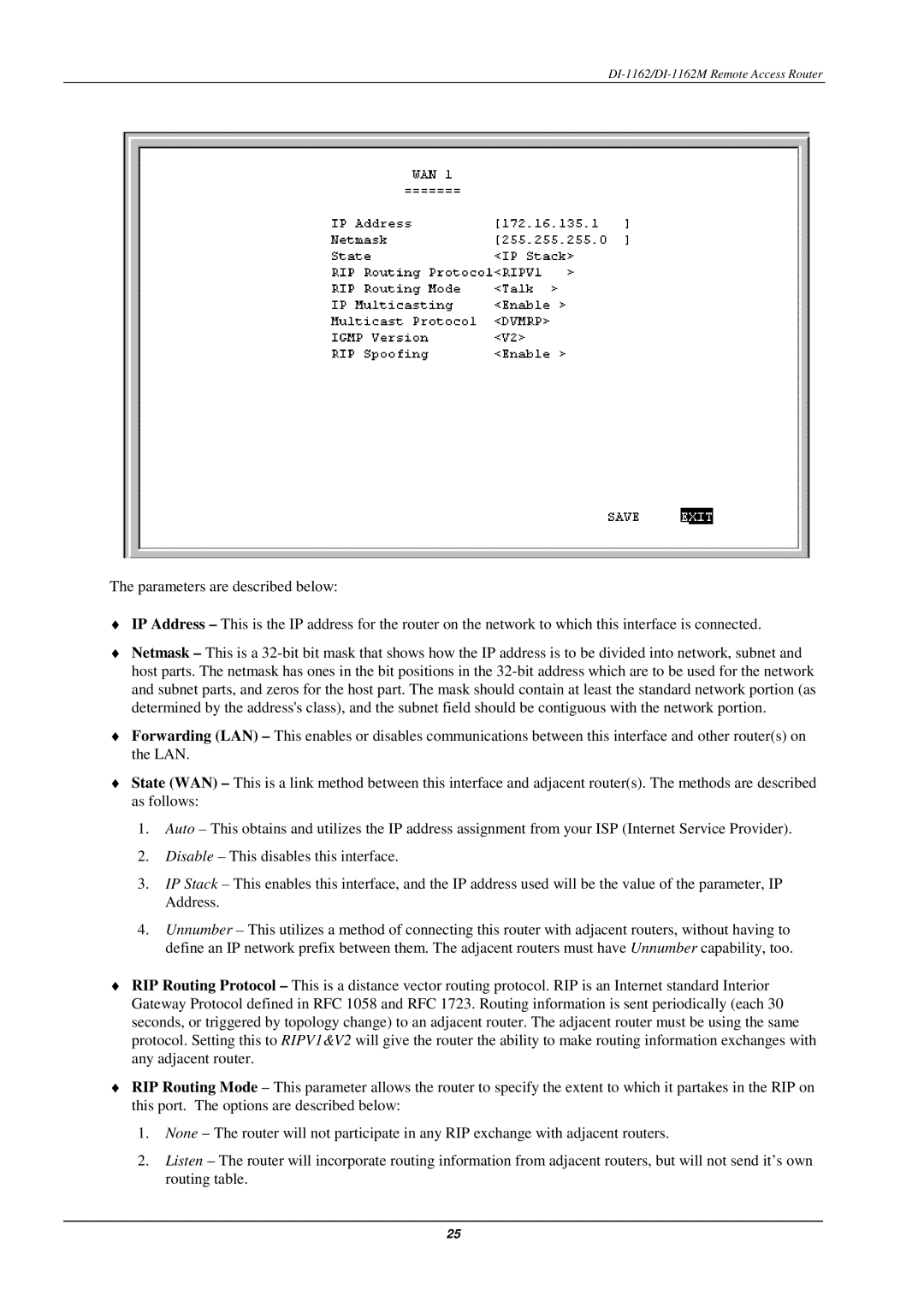 D-Link manual DI-1162/DI-1162M Remote Access Router 