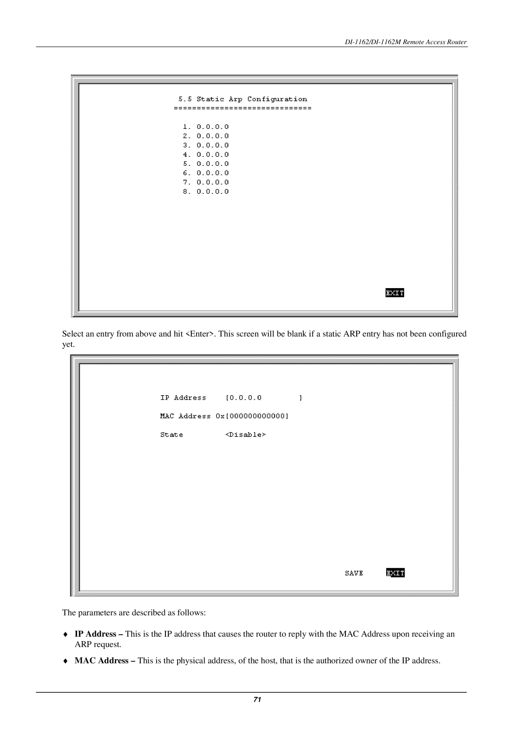 D-Link manual DI-1162/DI-1162M Remote Access Router 