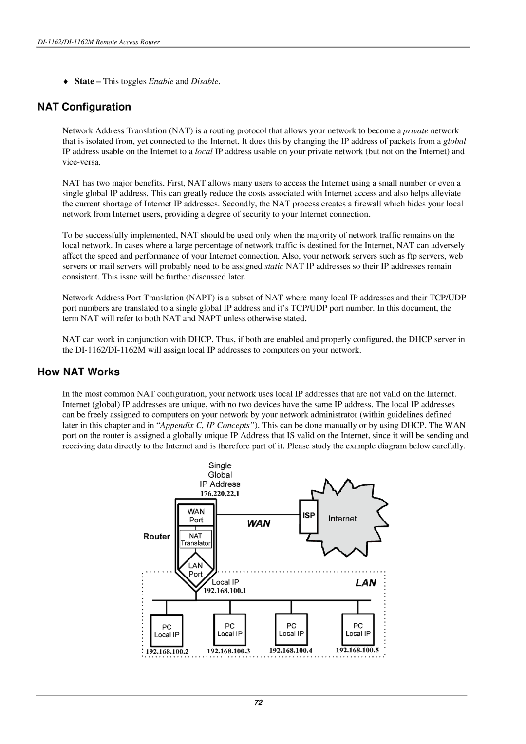 D-Link DI-1162M manual NAT Configuration, How NAT Works 