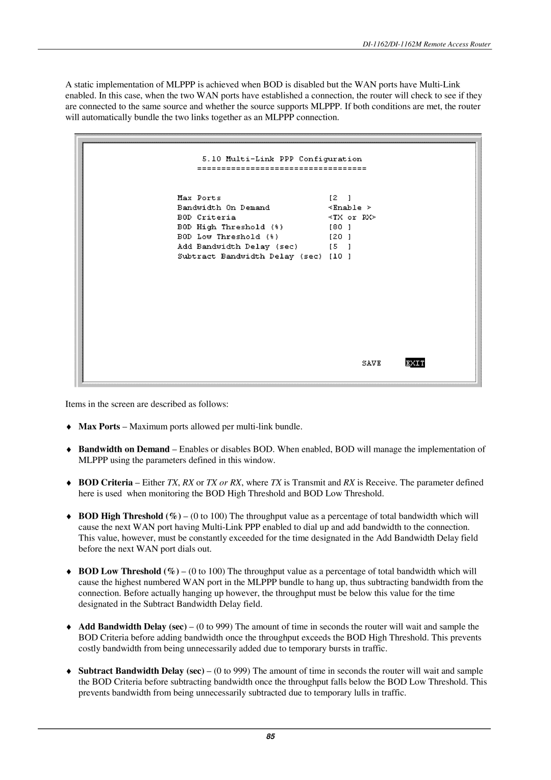 D-Link manual DI-1162/DI-1162M Remote Access Router 