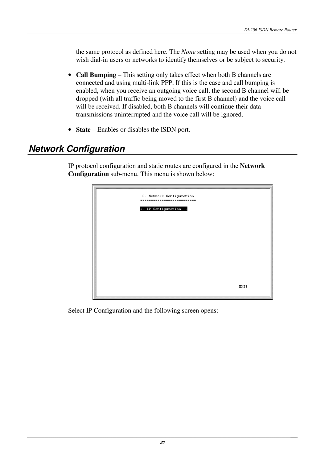 D-Link DI-206 manual Network Configuration 