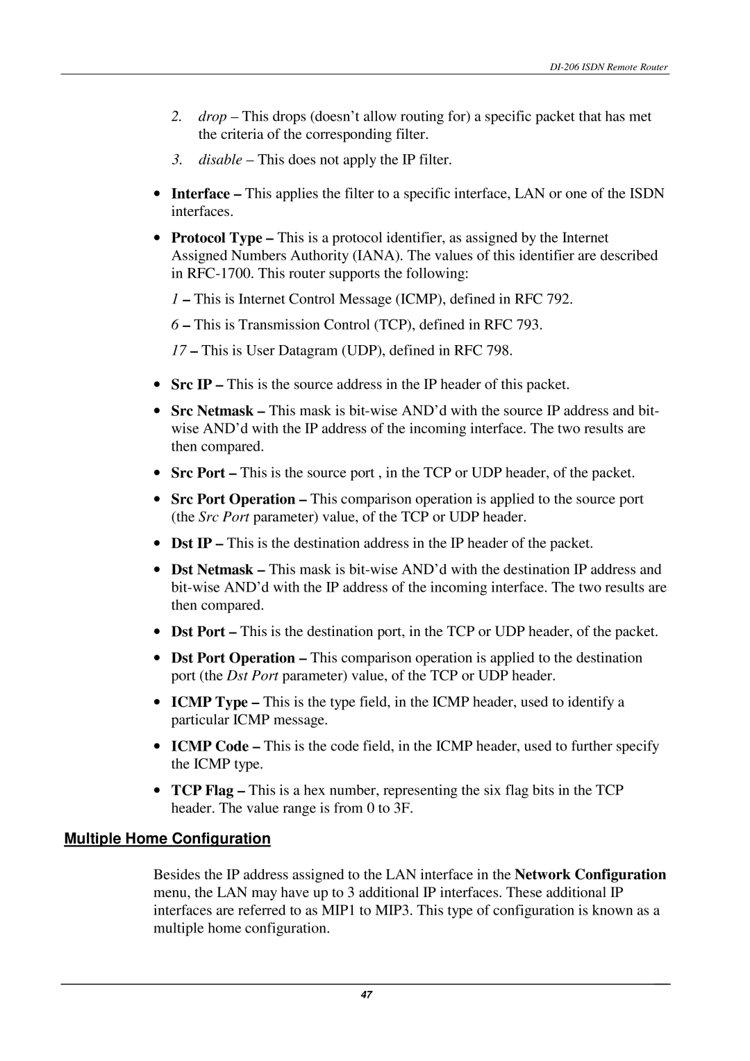 D-Link DI-206 manual Multiple Home Configuration 