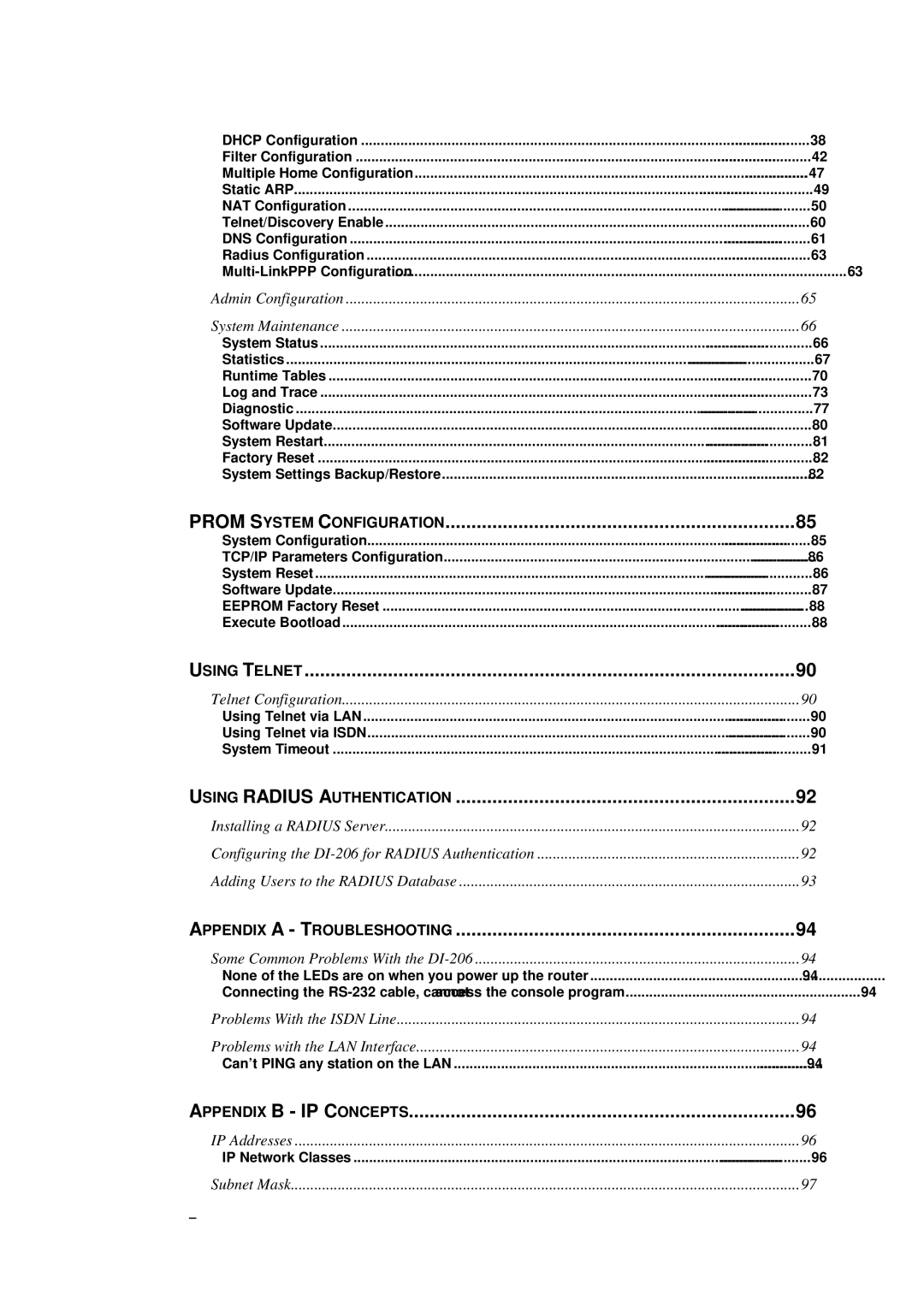 D-Link DI-206 manual Using Telnet 