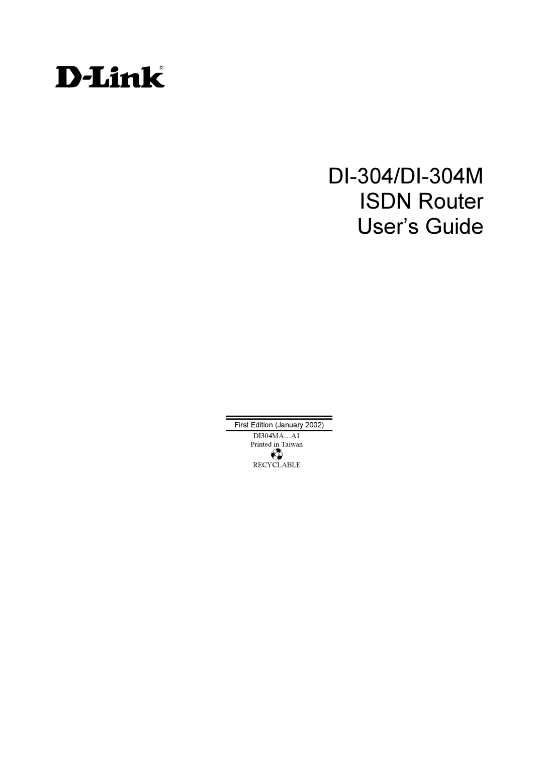 D-Link manual DI-304/DI-304M Isdn Router User’s Guide 