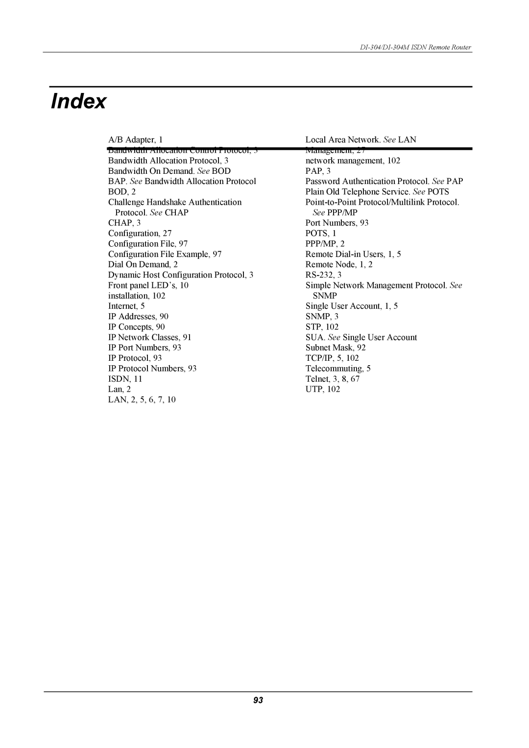 D-Link DI-304M manual Index, Ppp/Mp 