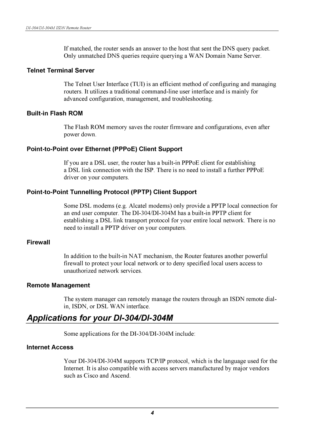 D-Link manual Applications for your DI-304/DI-304M 