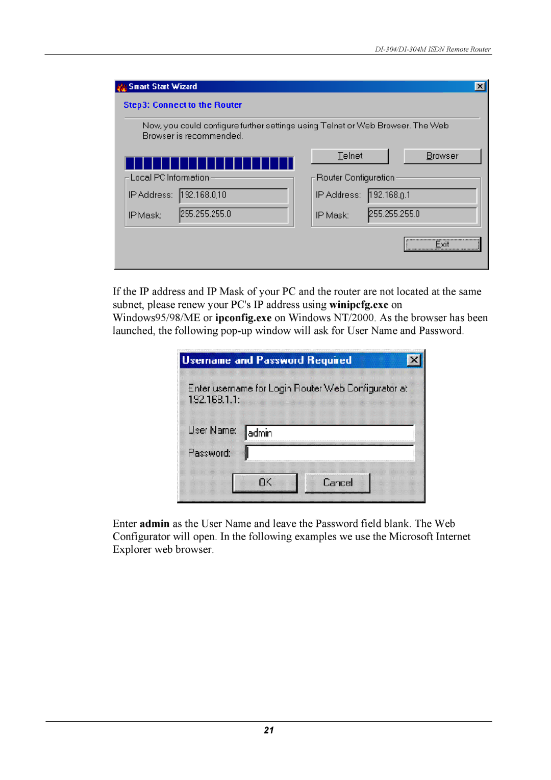 D-Link manual DI-304/DI-304M Isdn Remote Router 