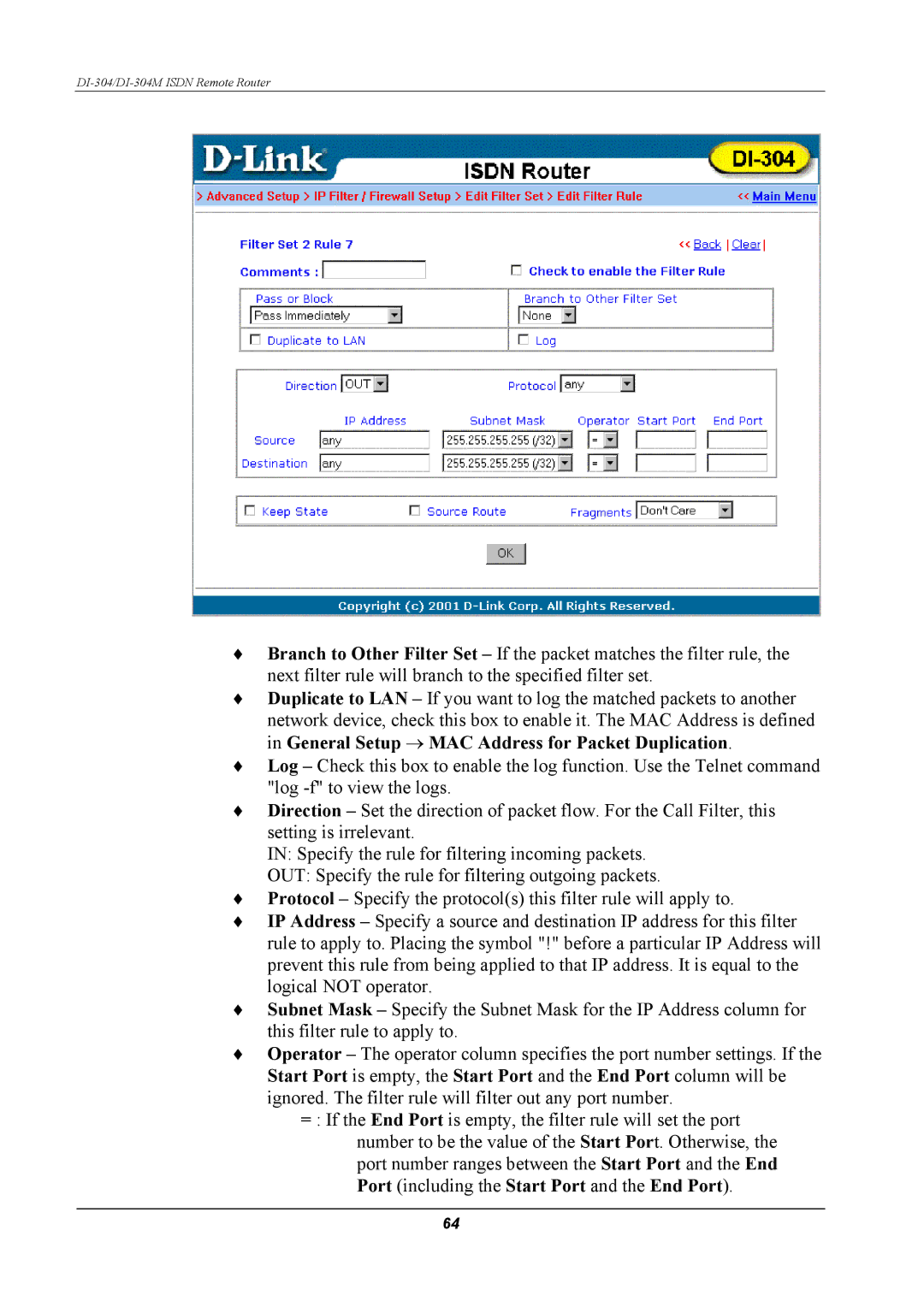 D-Link manual DI-304/DI-304M Isdn Remote Router 