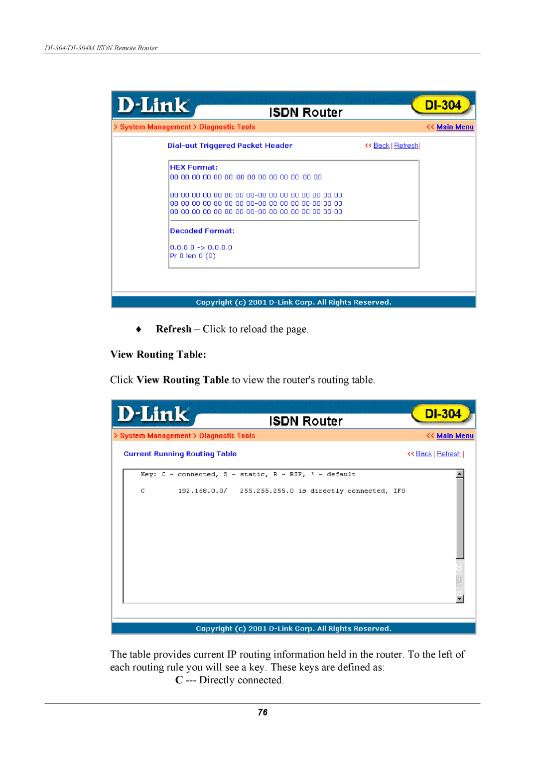 D-Link DI-304M manual View Routing Table 