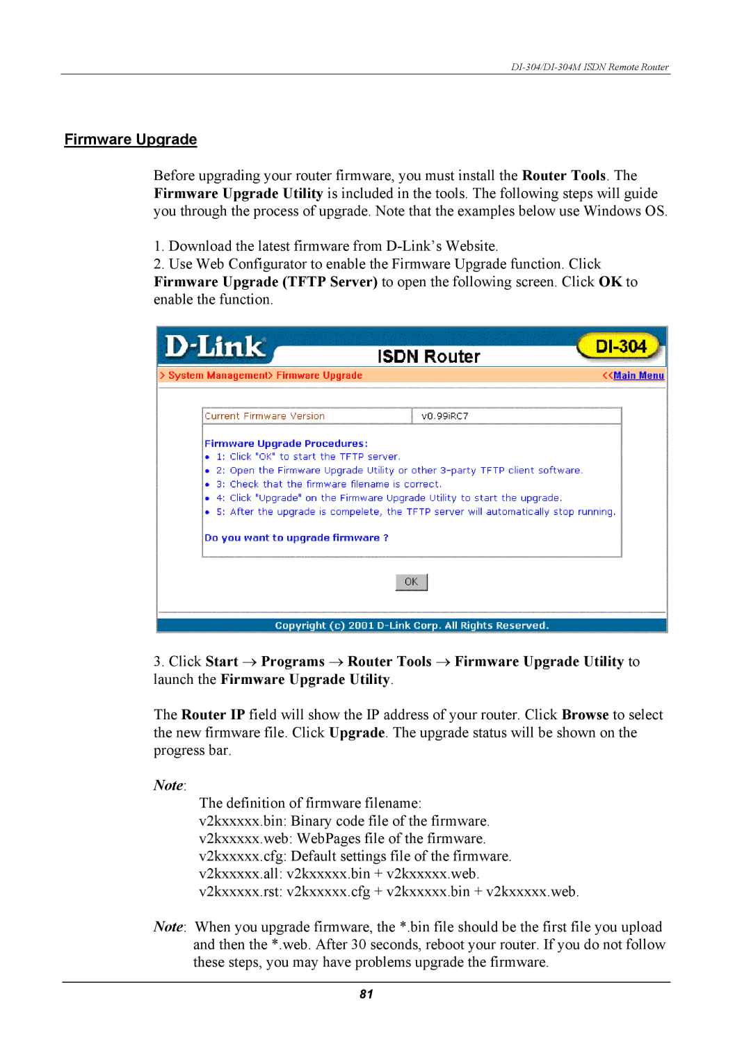 D-Link DI-304M manual Firmware Upgrade 