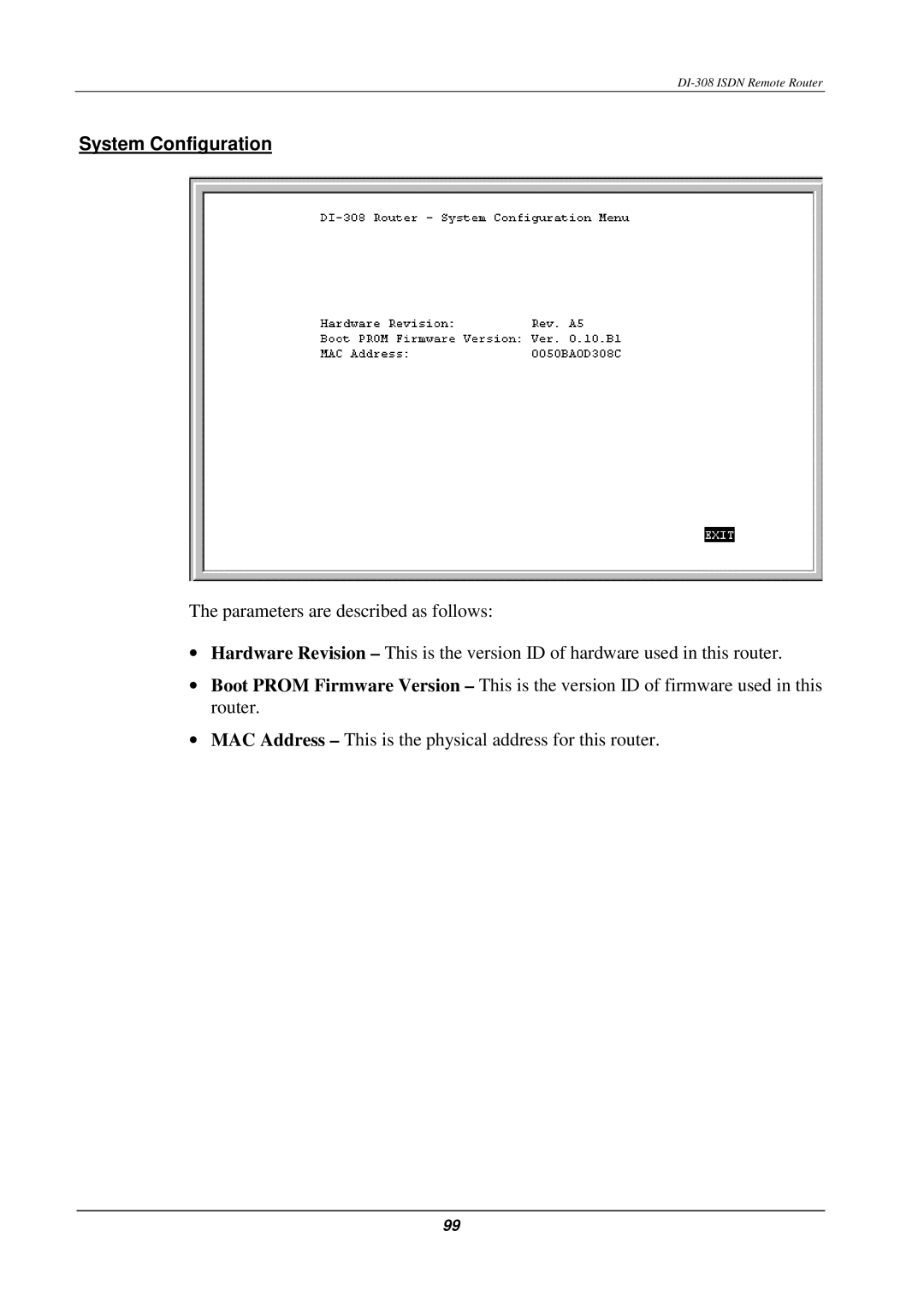 D-Link DI-308 manual System Configuration 