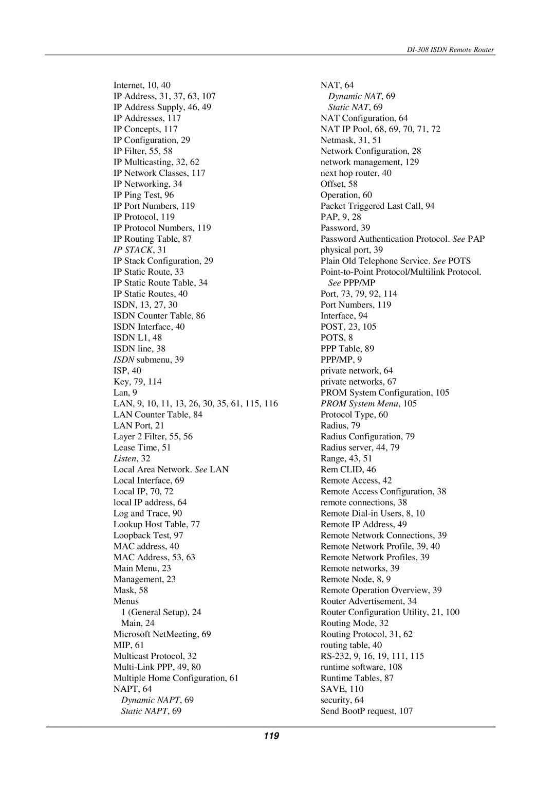 D-Link DI-308 manual 119 