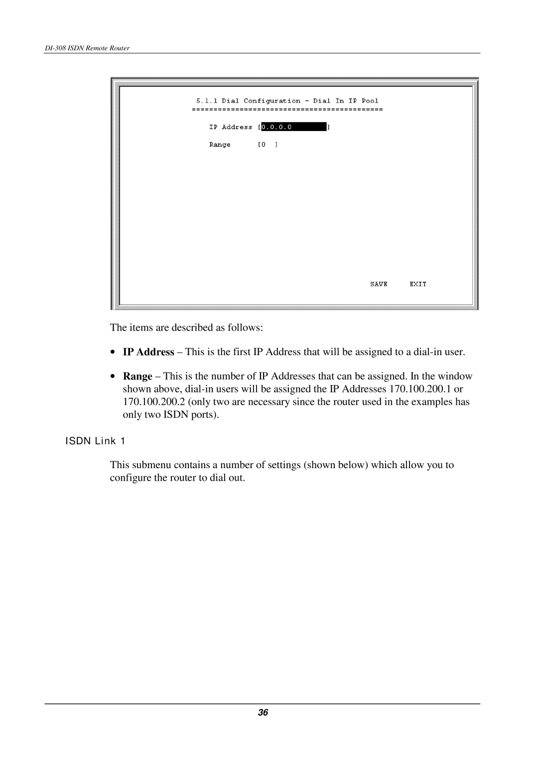 D-Link DI-308 manual Isdn Link 