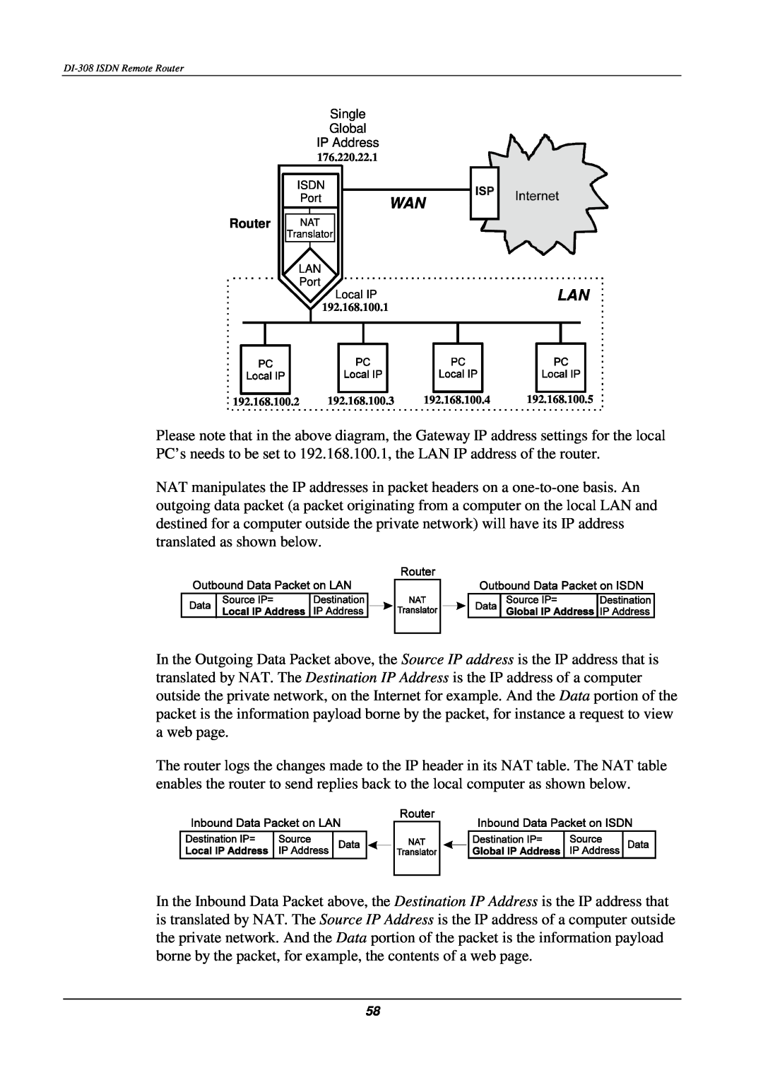 D-Link DI-308 manual Router NAT 