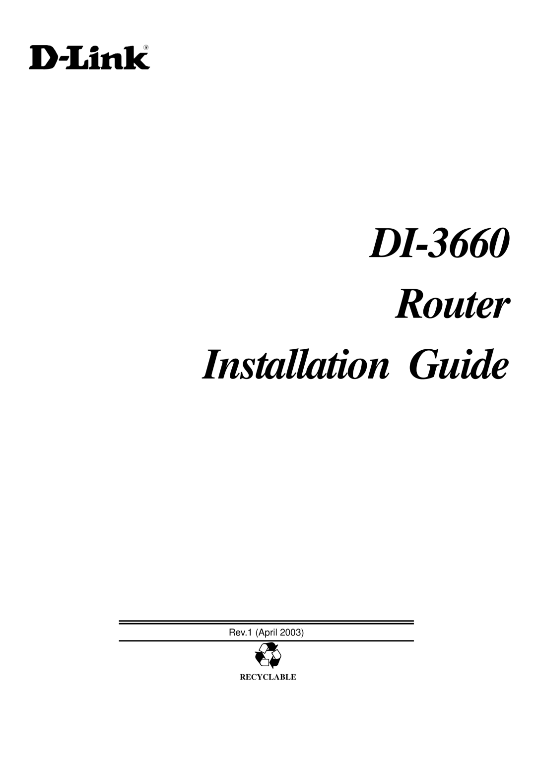 D-Link manual DI-3660 Router Installation Guide 