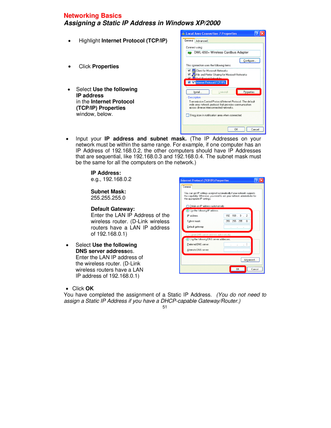 D-Link DI-514 manual Highlight Internet Protocol TCP/IP 