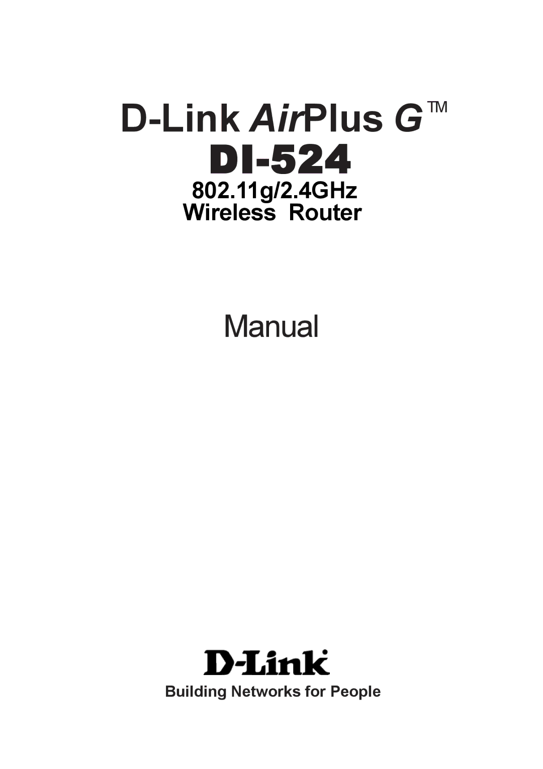 D-Link Di-524 manual DI-524 