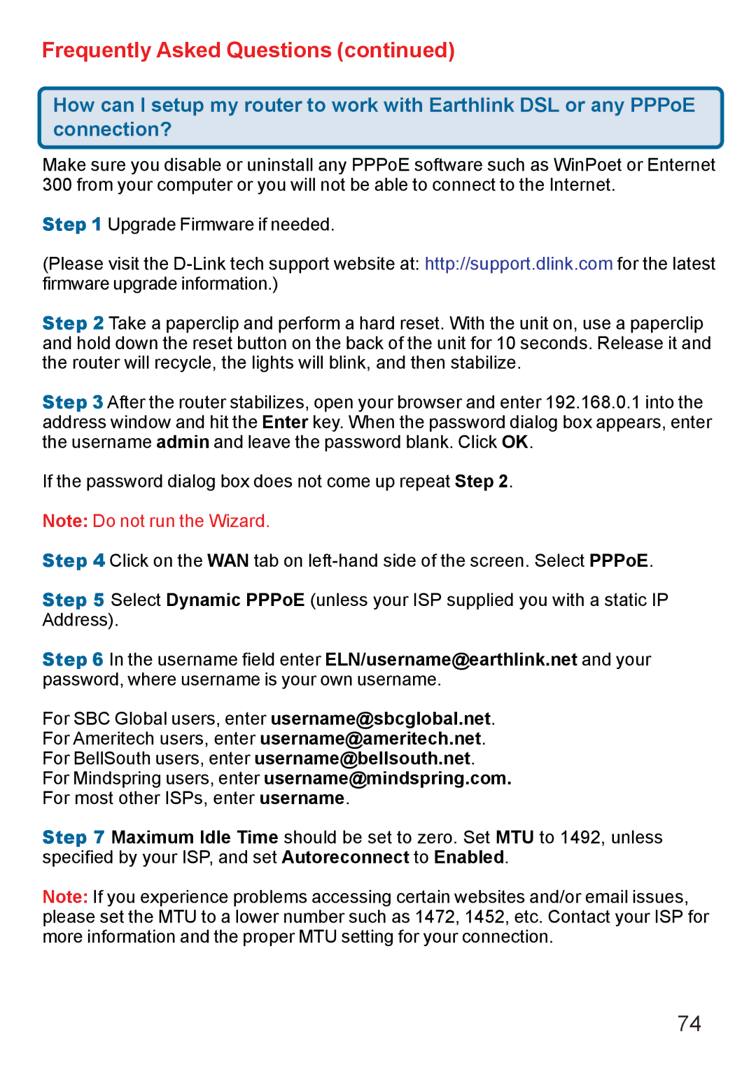 D-Link Di-524 manual Frequently Asked Questions 