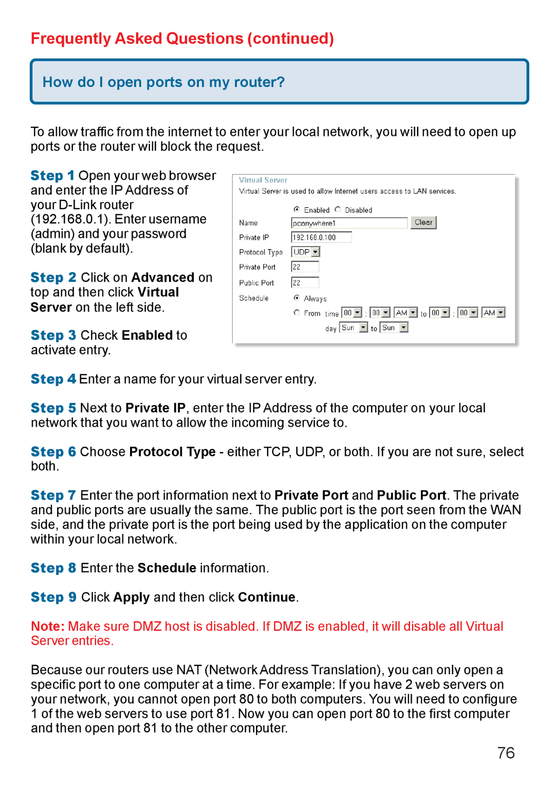 D-Link Di-524 manual How do I open ports on my router? 