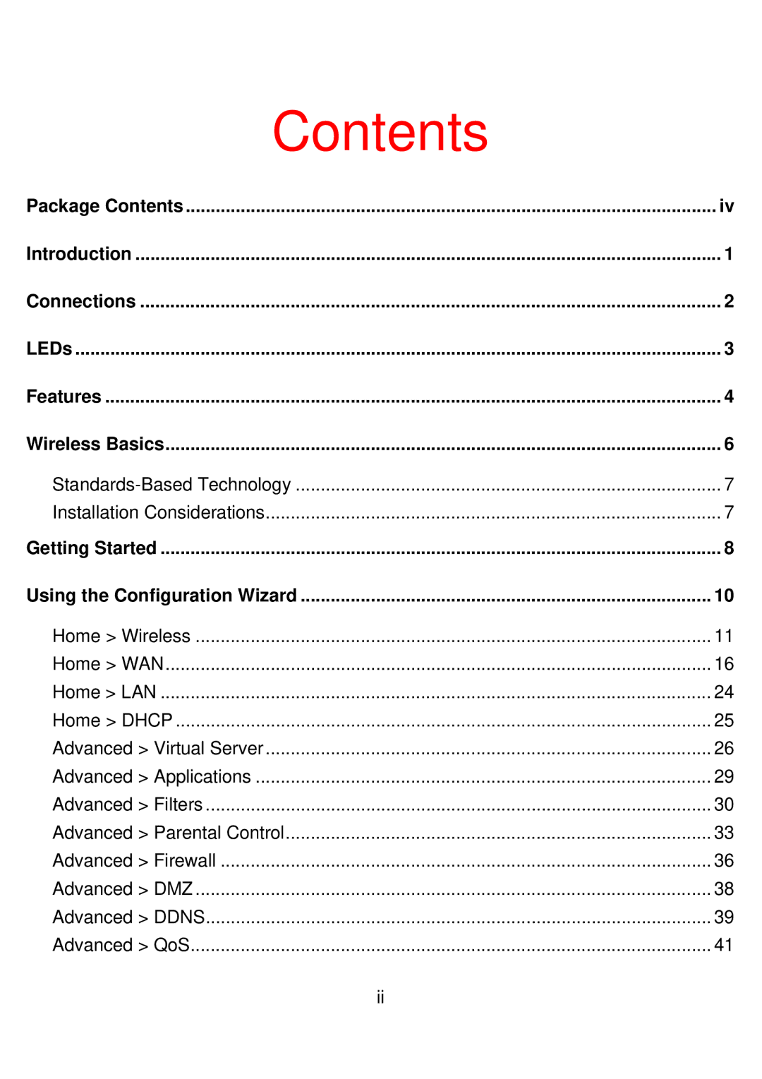 D-Link DI-524UP manual Contents 