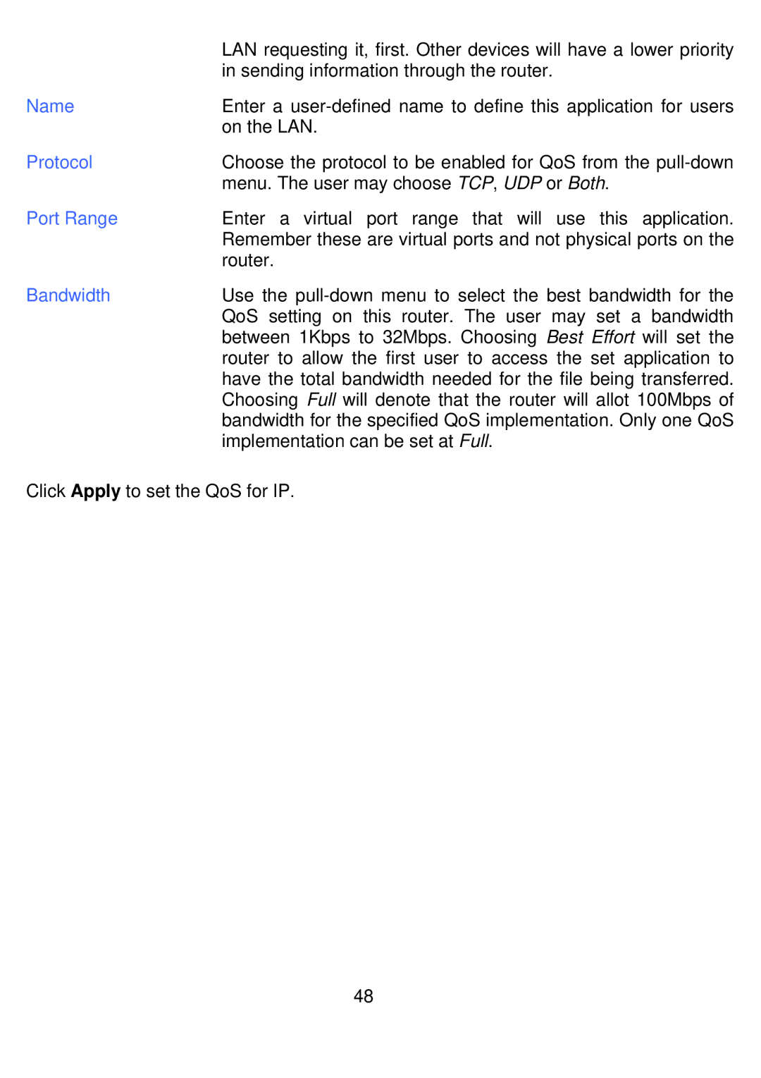 D-Link DI-524UP manual Protocol, Port Range 