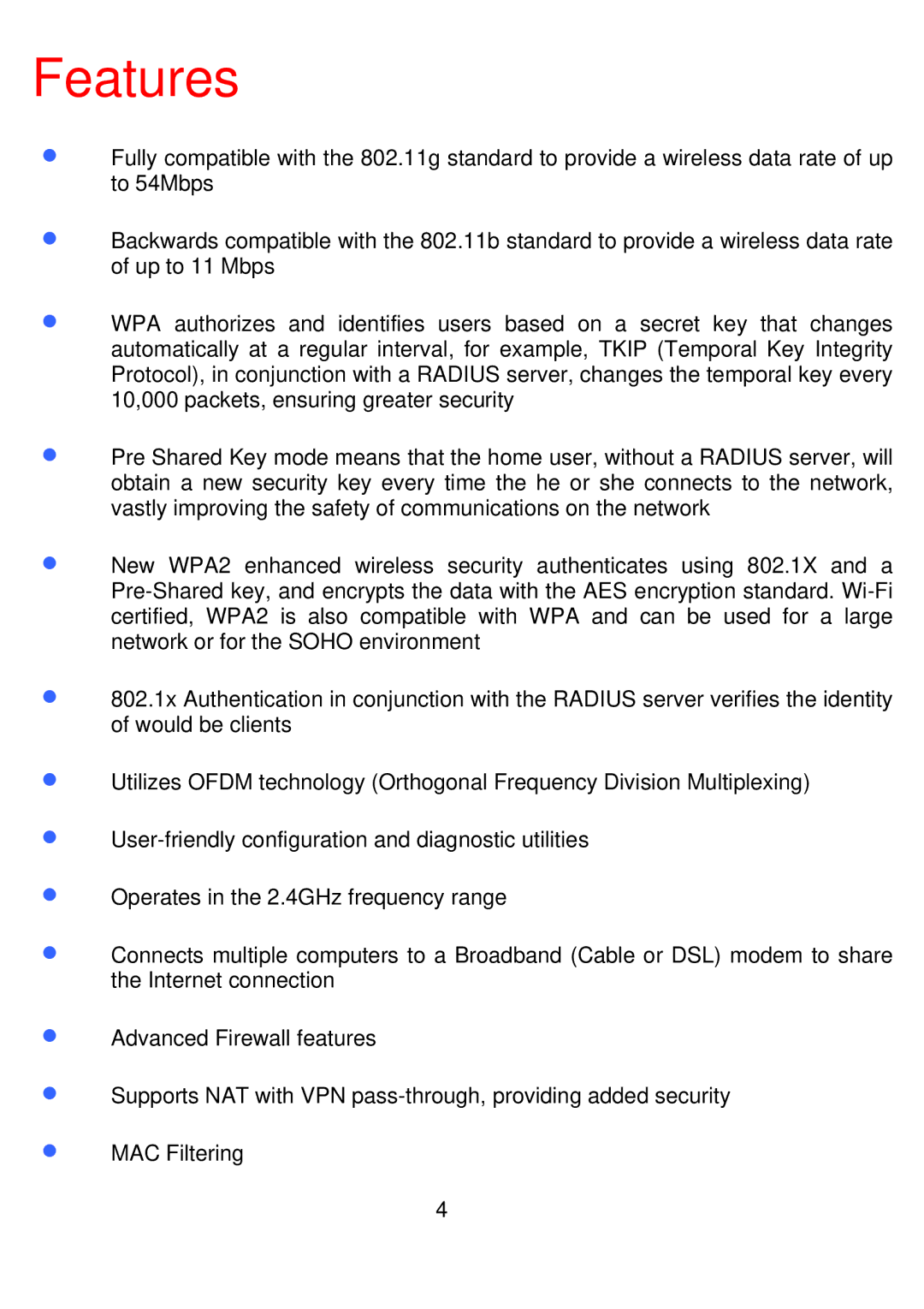 D-Link DI-524UP manual Features 