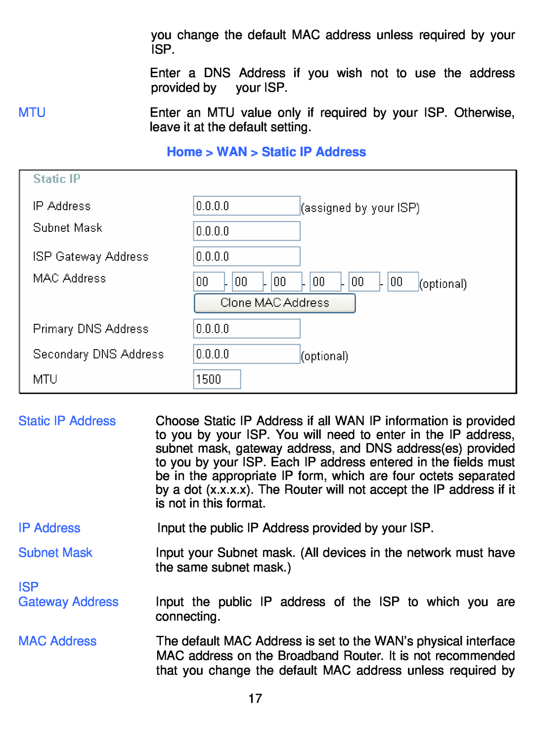 D-Link DI-524UP manual Home WAN Static IP Address 