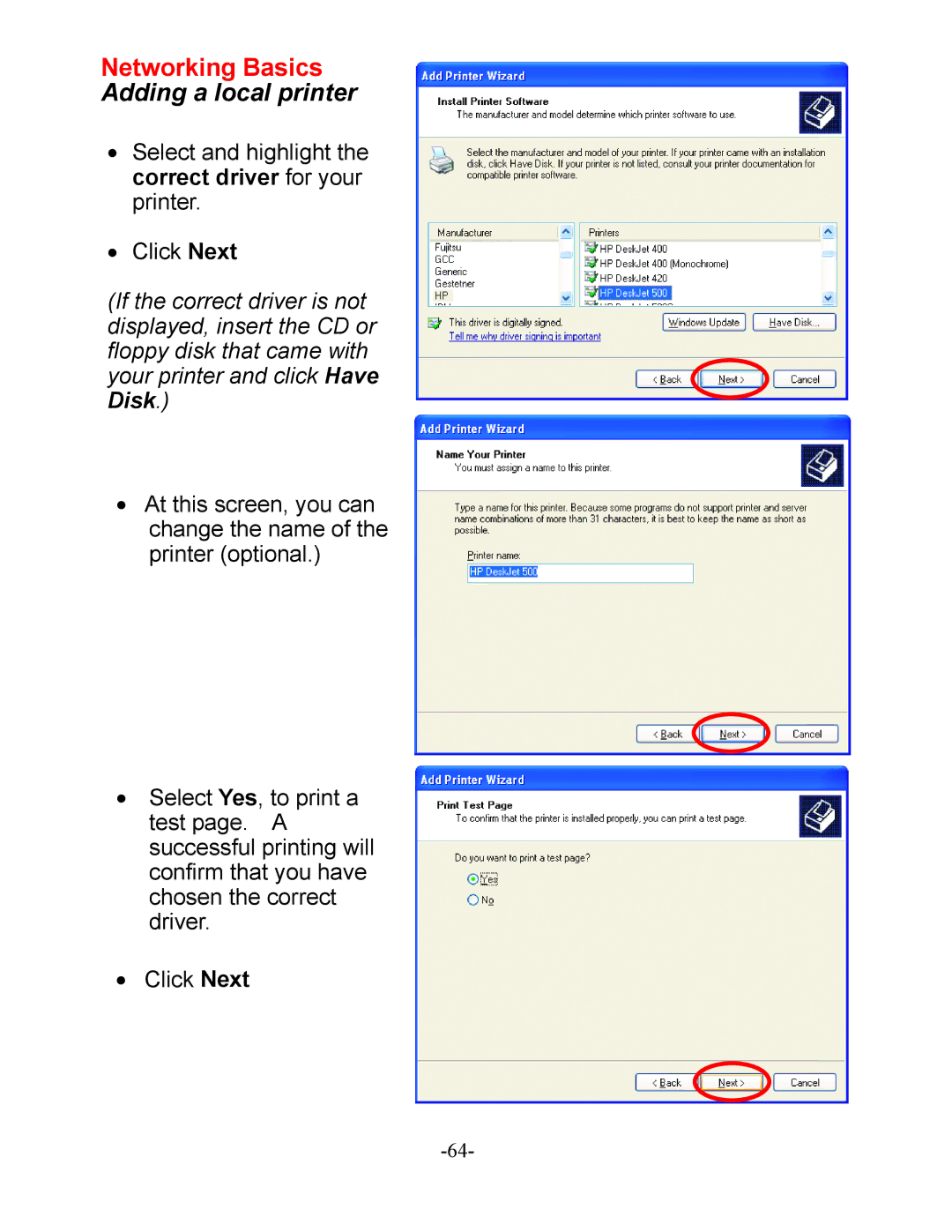 D-Link DI-604 manual Networking Basics Adding a local printer 