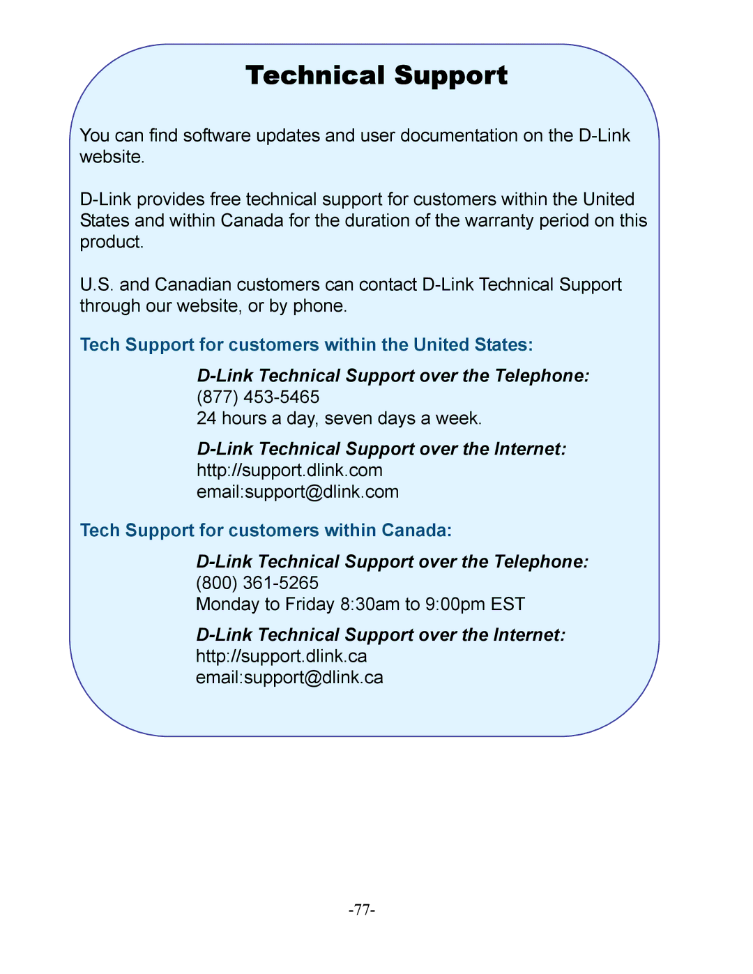 D-Link DI-604 manual Technical Support 