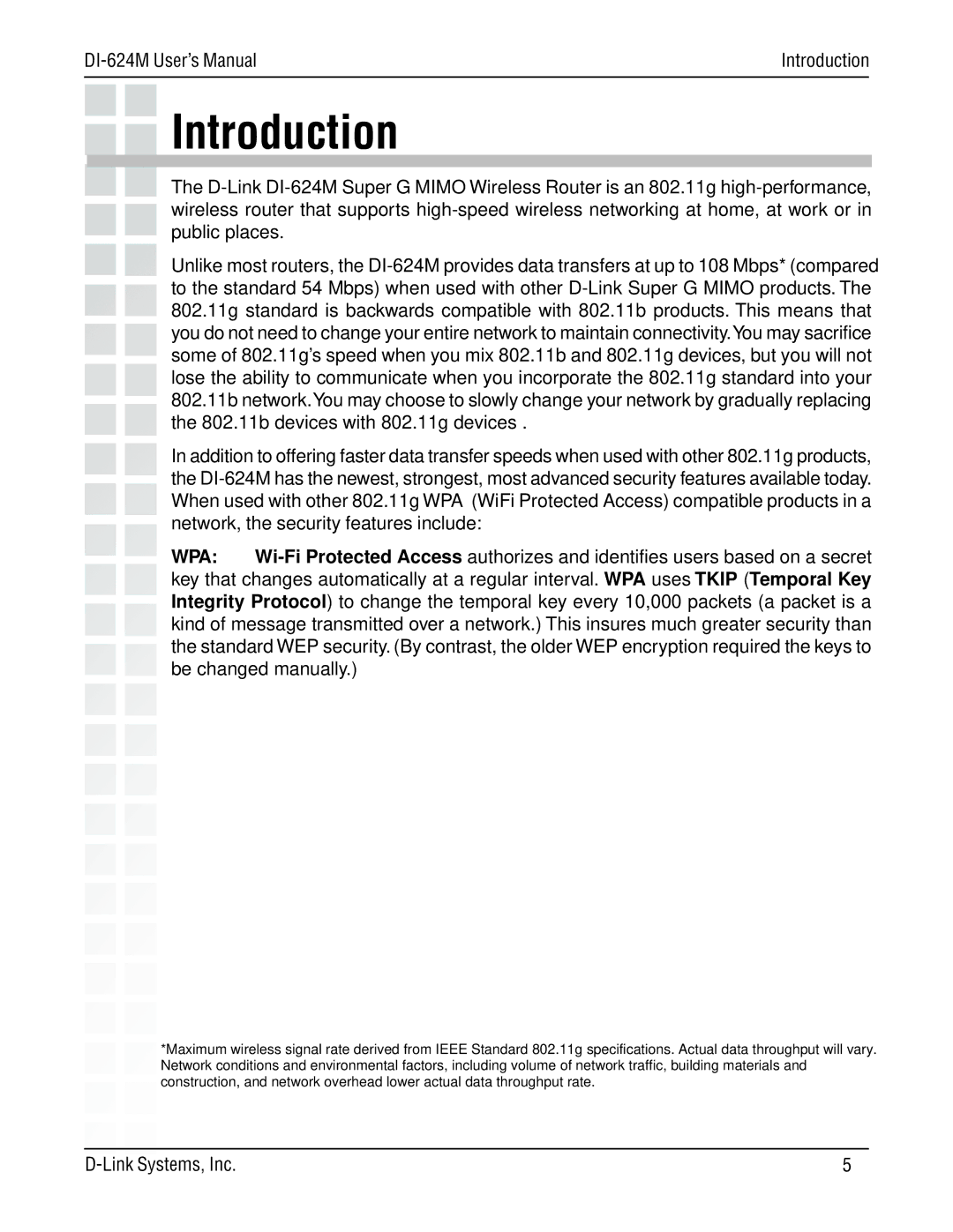 D-Link DI-624M manual Introduction 