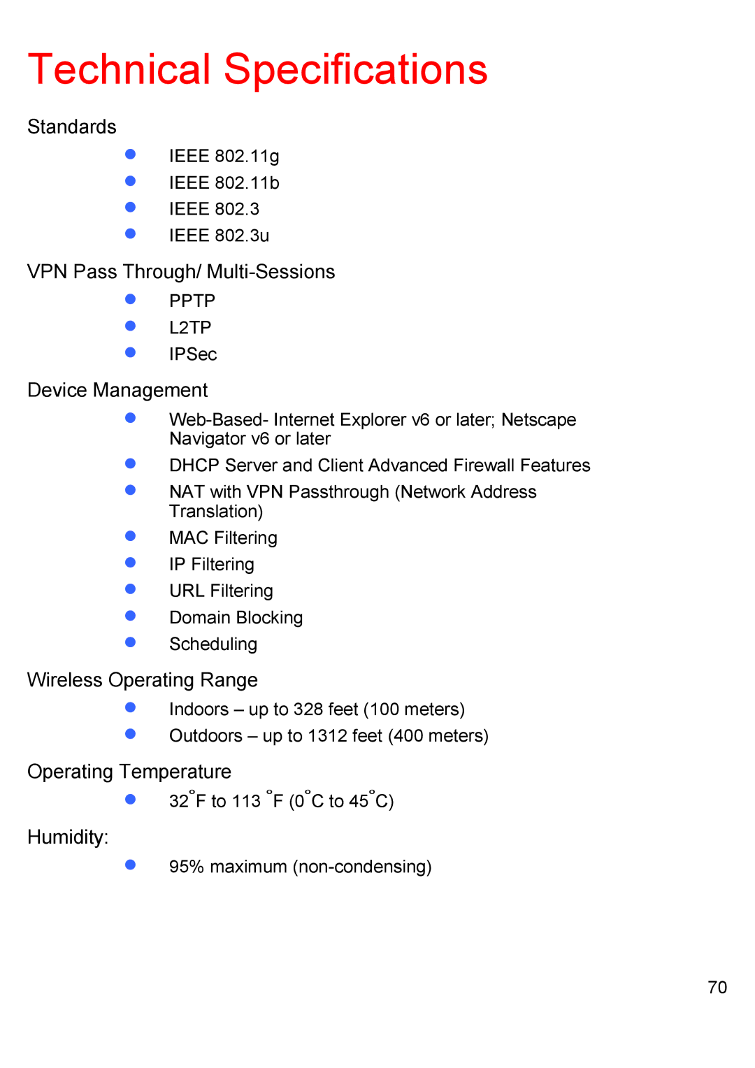 D-Link DI-624S manual Technical Specifications, Device Management 