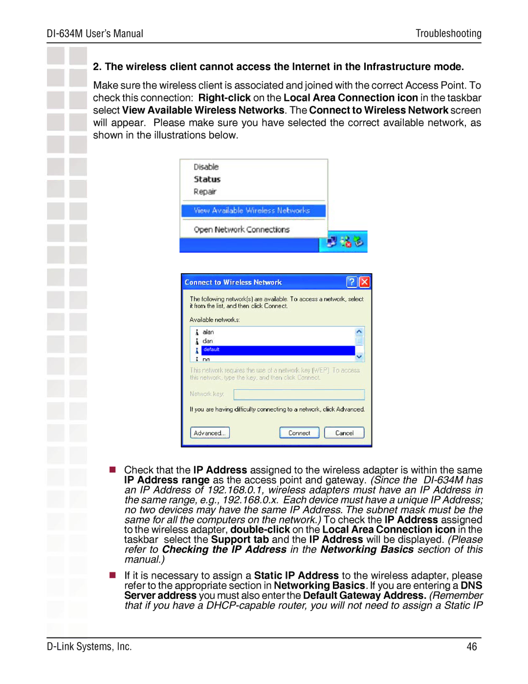 D-Link DI-634M manual Default 