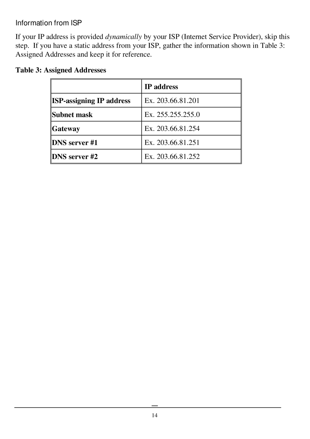 D-Link DI-701 manual Information from ISP 