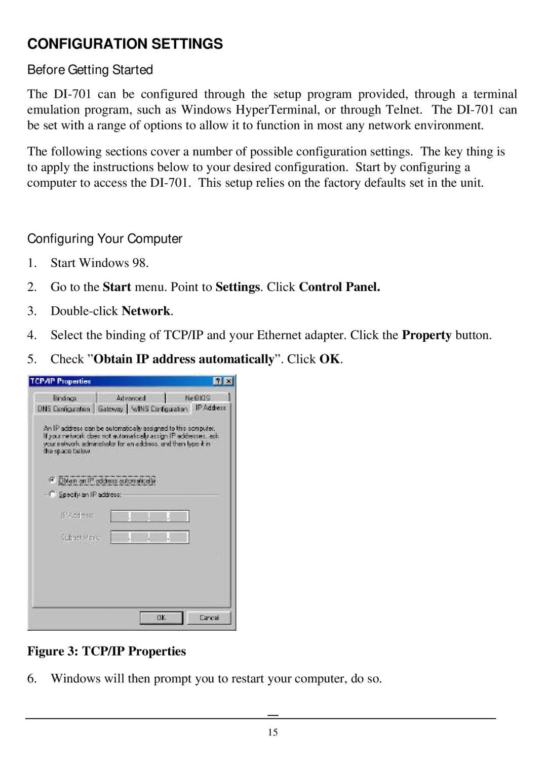 D-Link DI-701 manual Configuration Settings, Before Getting Started, Configuring Your Computer 