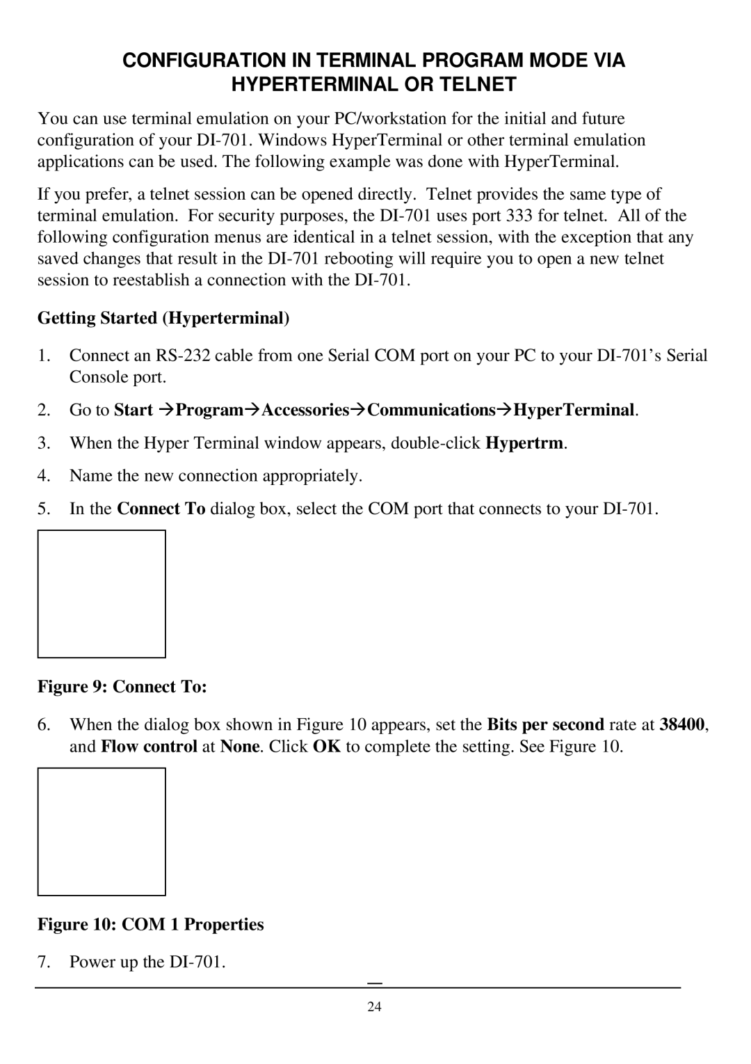 D-Link DI-701 manual Getting Started Hyperterminal, Connect To 