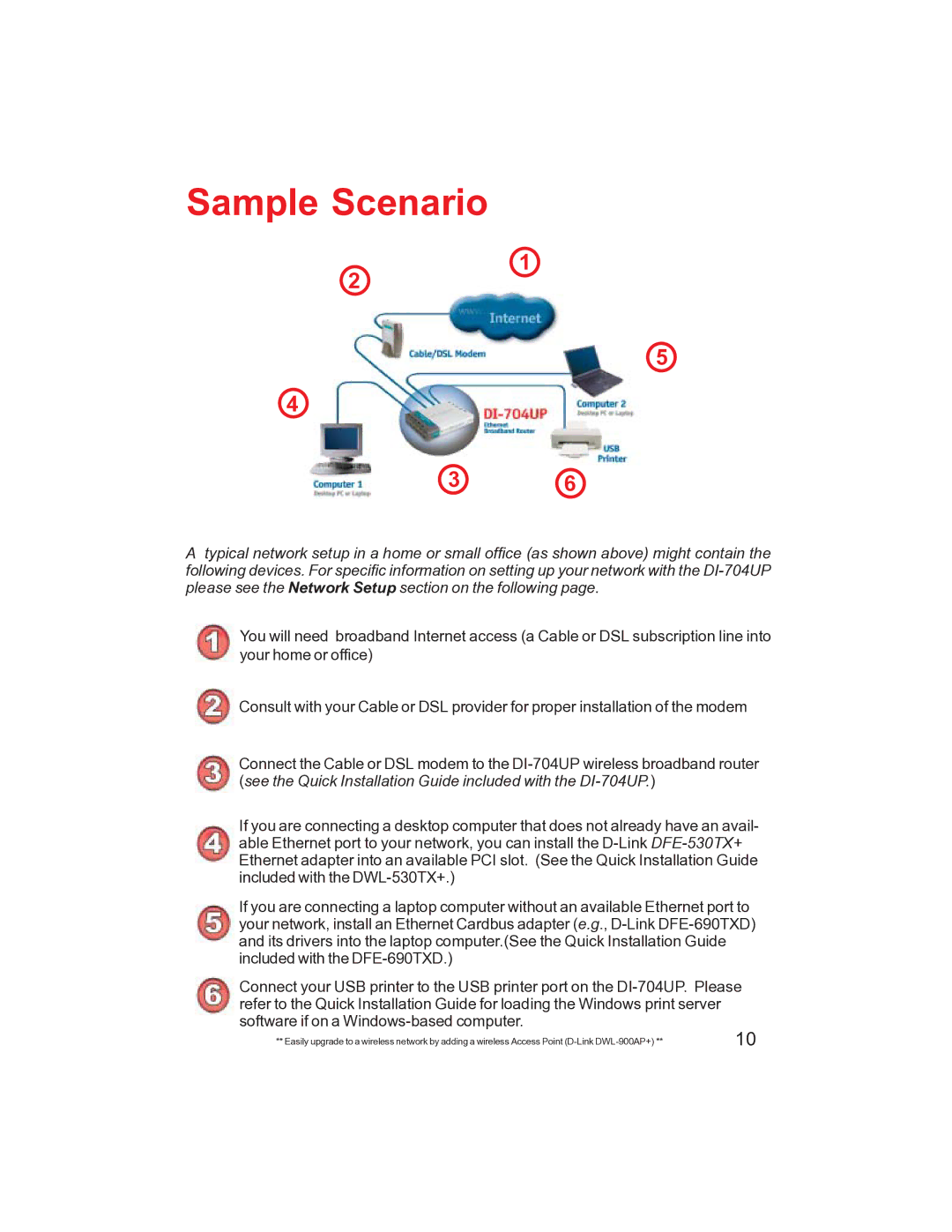 D-Link DI-704UP manual Sample Scenario 