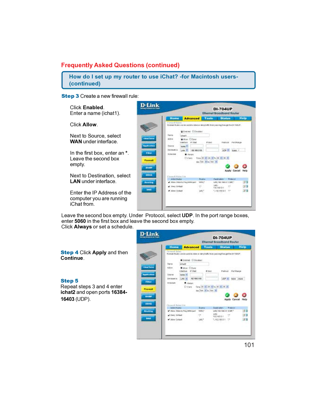 D-Link DI-704UP manual 101 