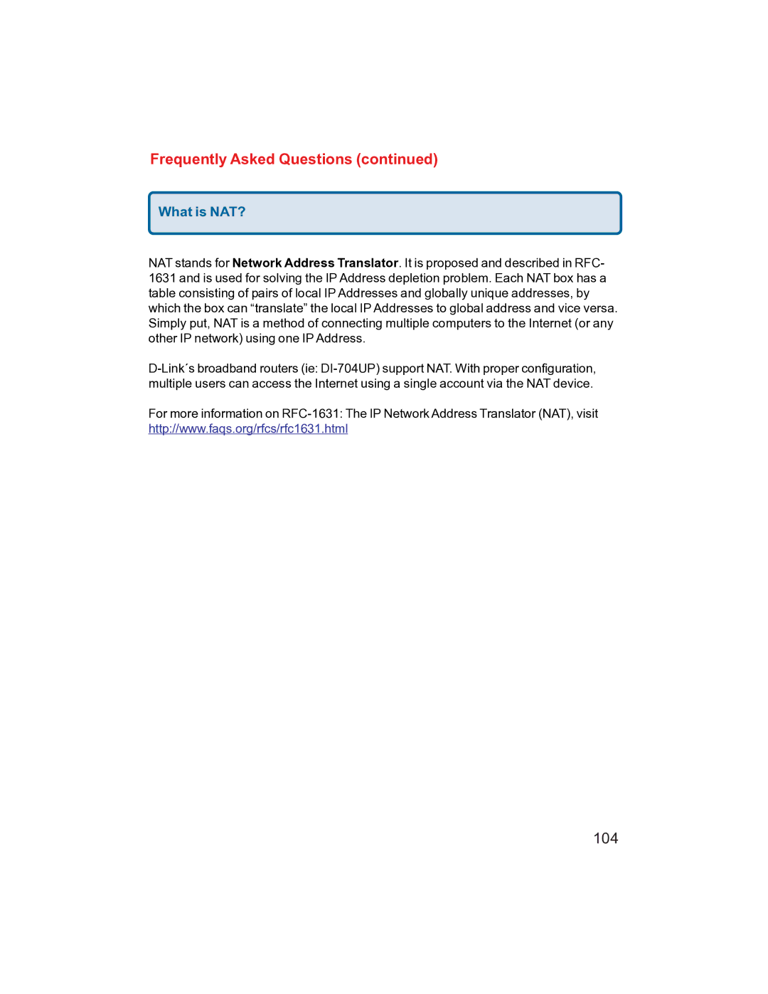 D-Link DI-704UP manual What is NAT? 