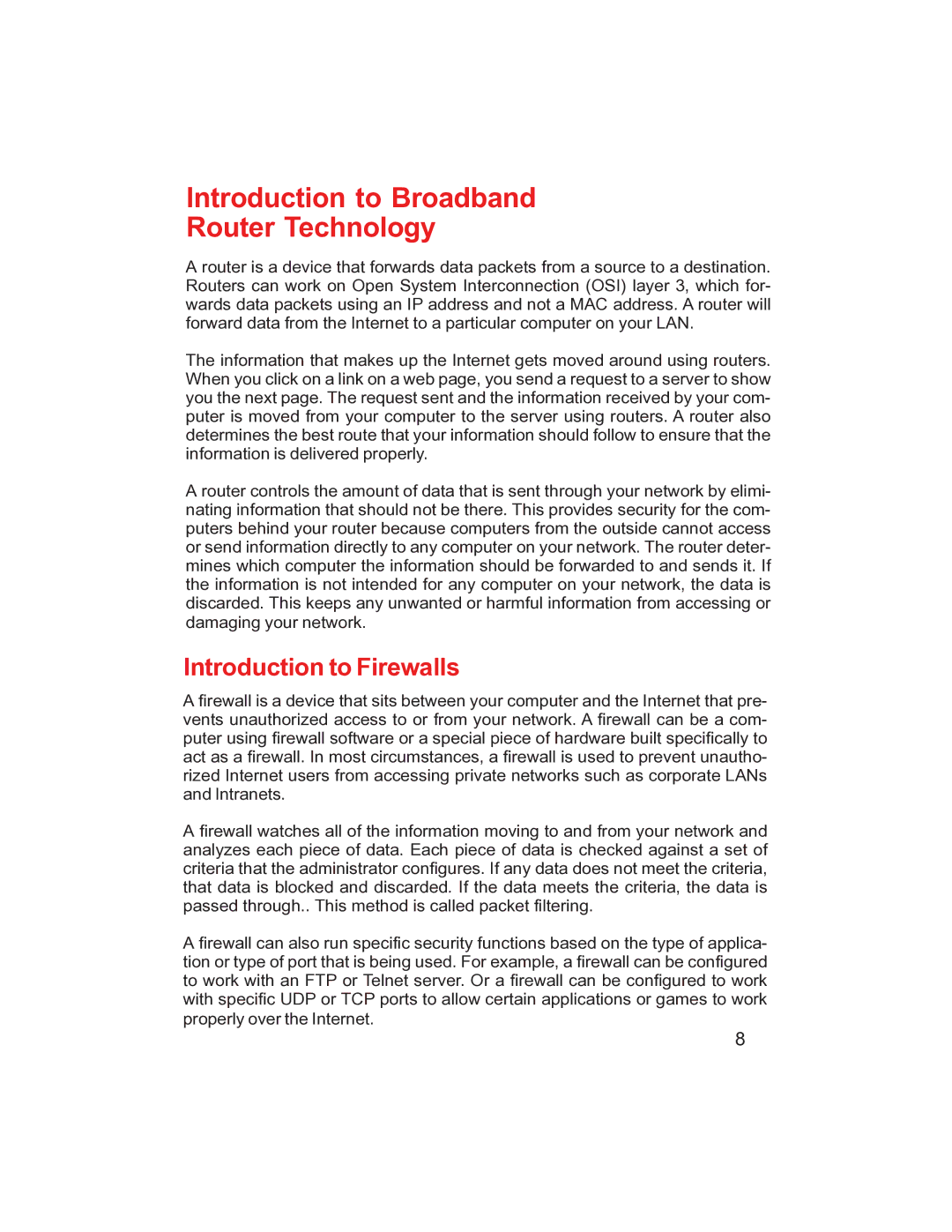 D-Link DI-704UP manual Introduction to Broadband Router Technology 