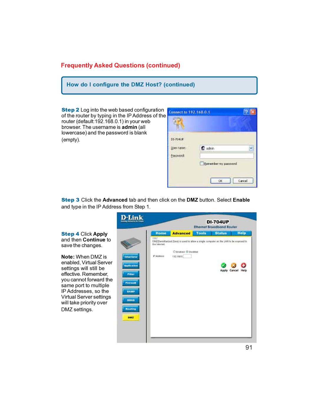 D-Link DI-704UP manual Frequently Asked Questions 