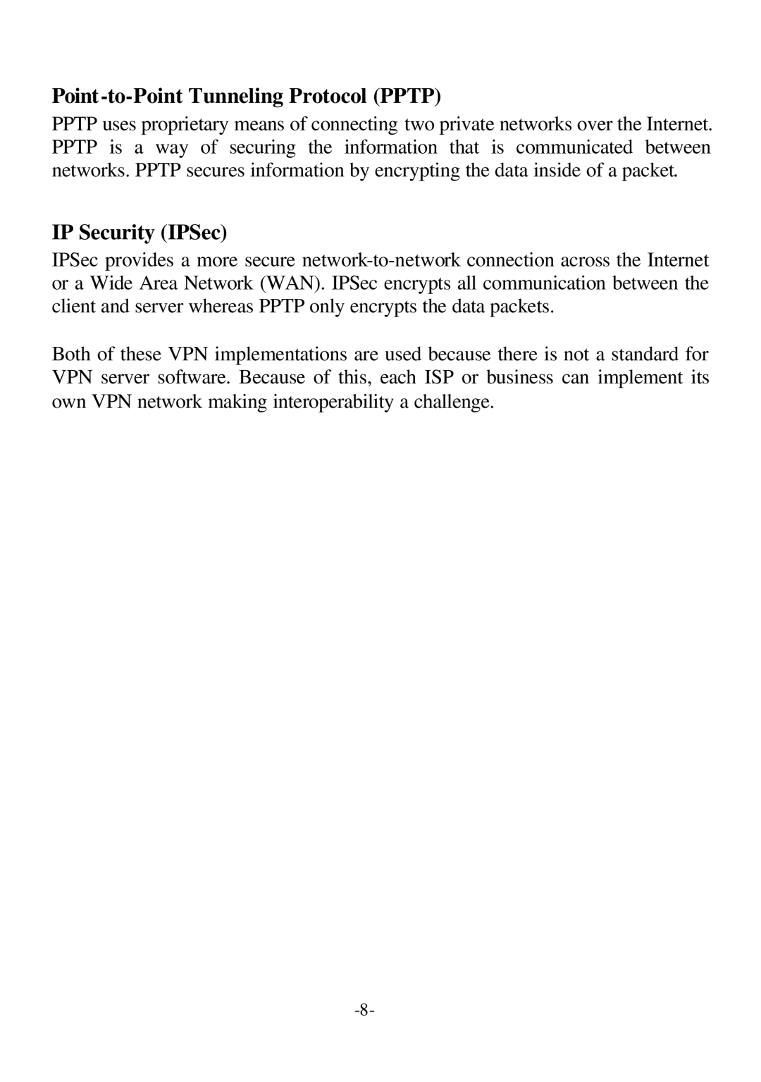 D-Link DI-707P user manual Point -to-Point Tunneling Protocol Pptp 