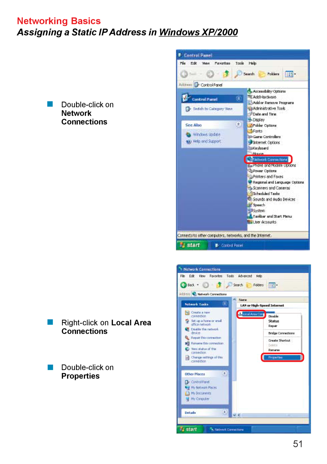 D-Link DI-707PD manual Network Connections 