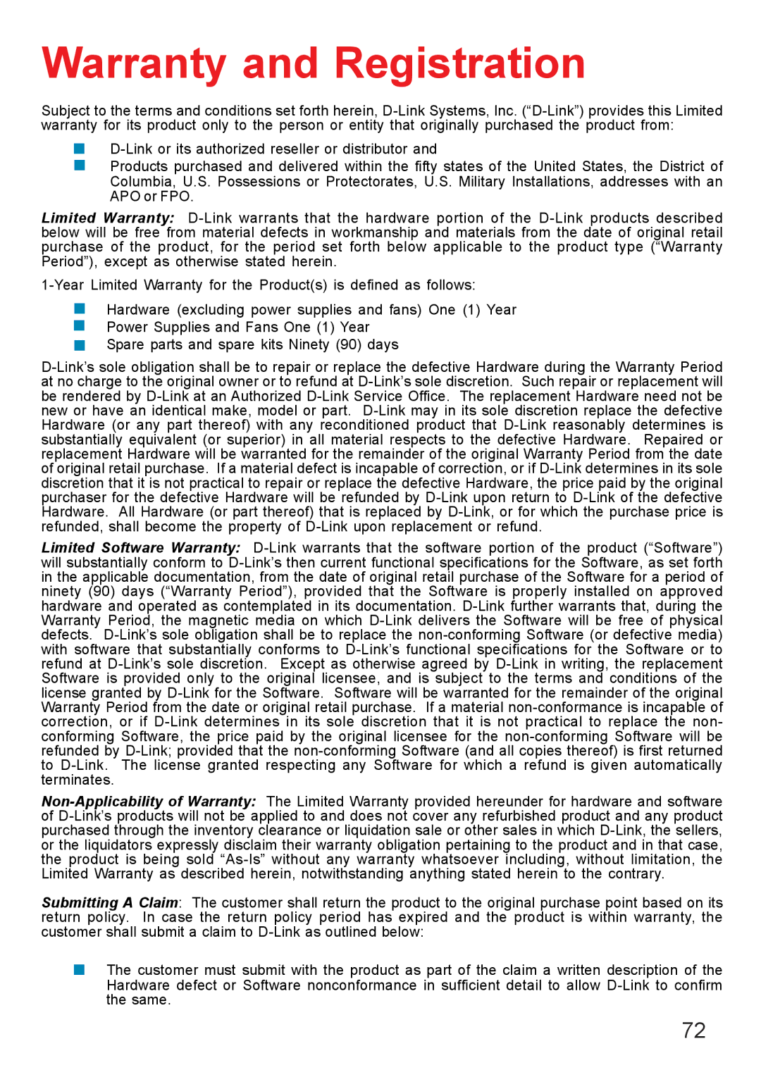 D-Link DI-707PD manual Warranty and Registration 