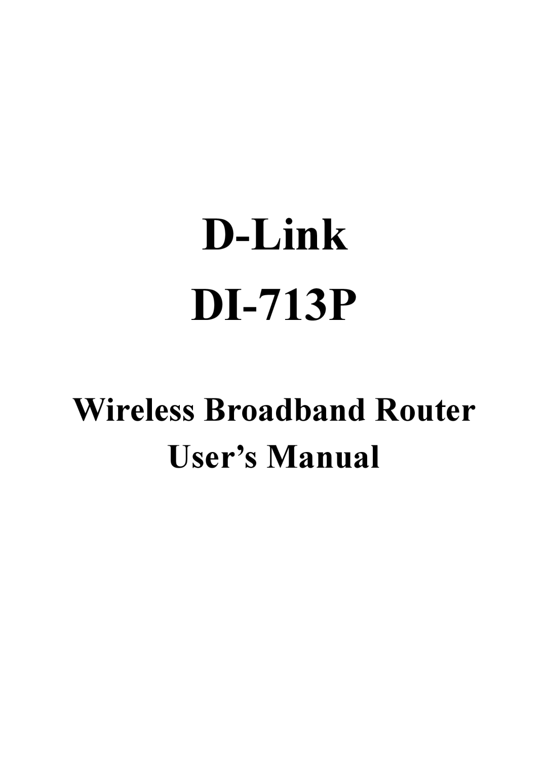 D-Link manual Link DI-713P 