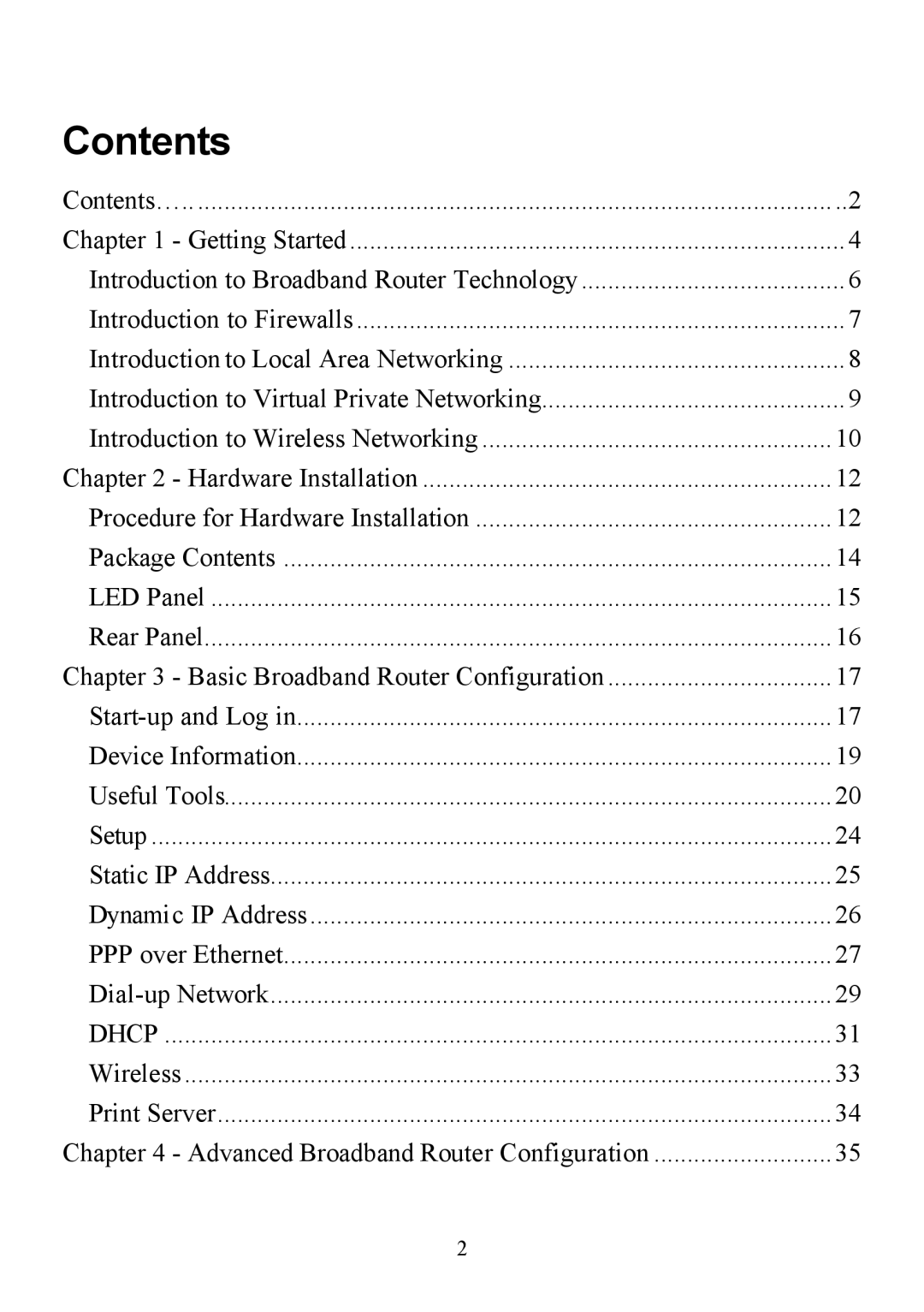 D-Link DI-713P manual Contents 