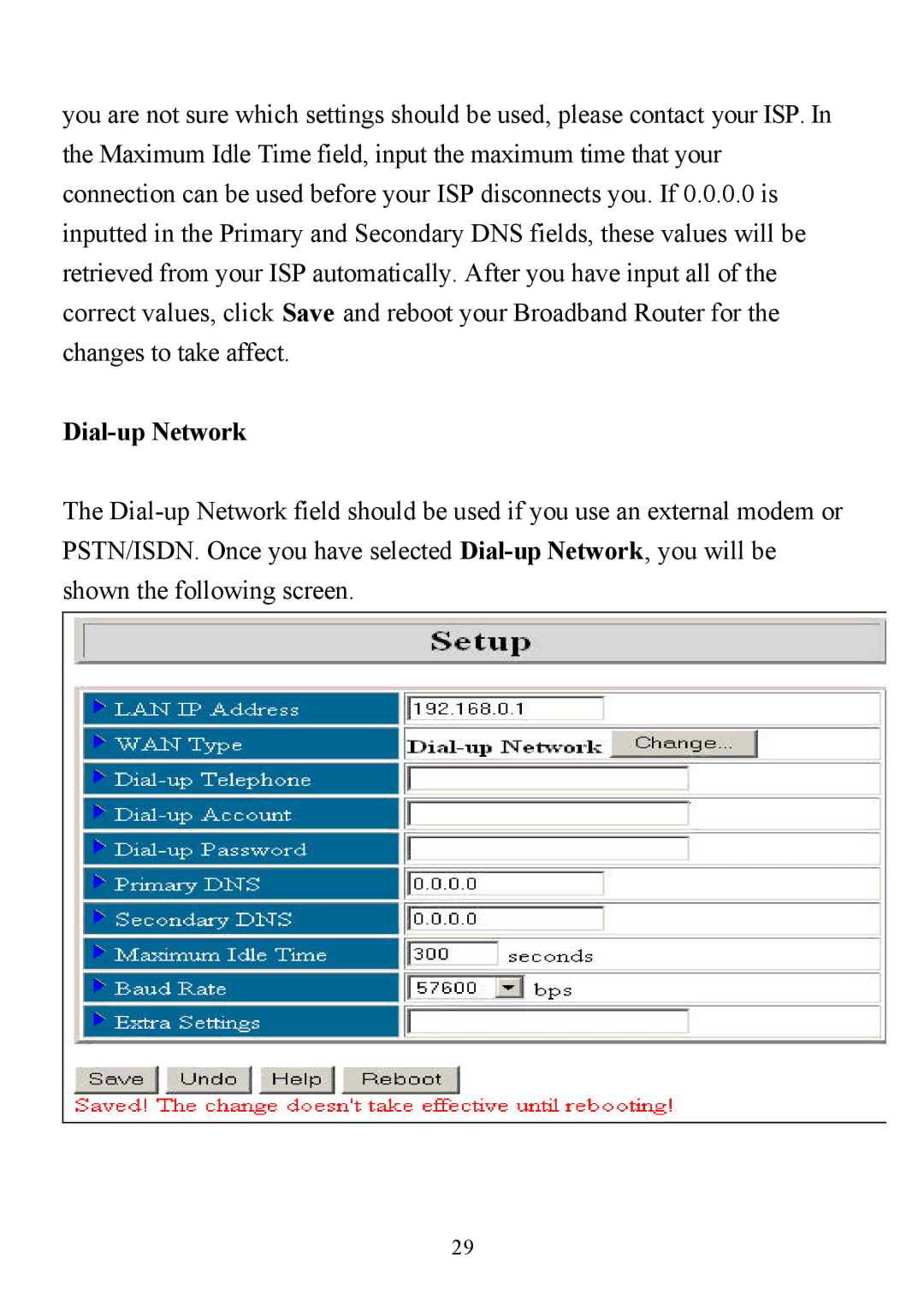 D-Link DI-713P manual Dial-up Network 