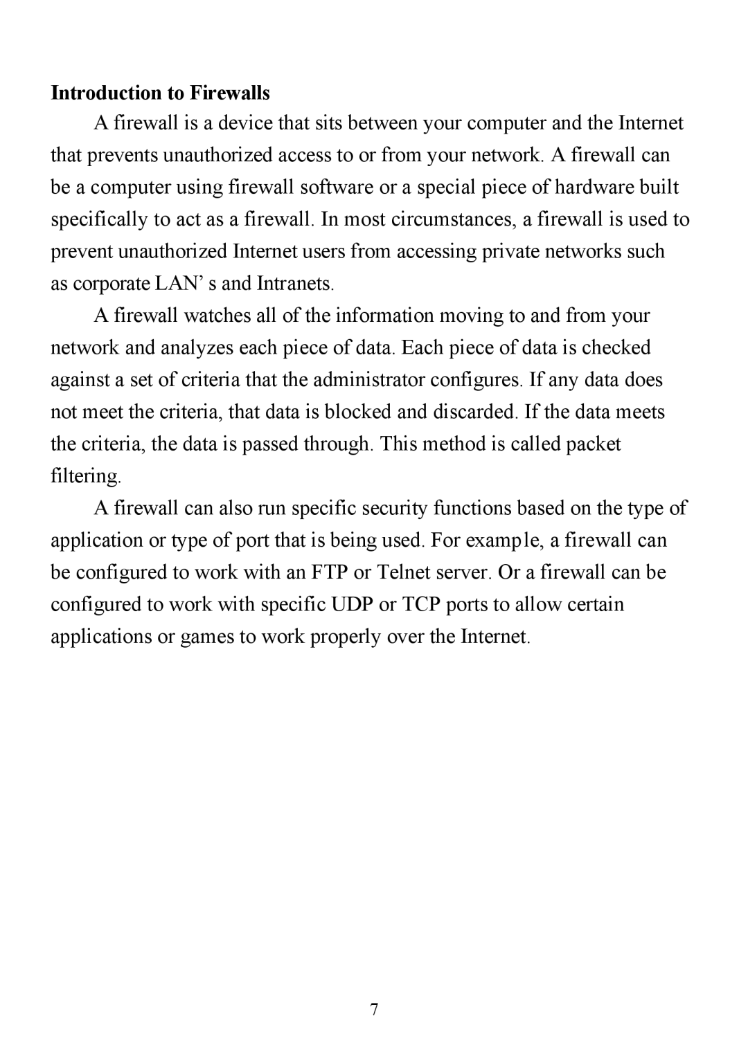 D-Link DI-713P manual Introduction to Firewalls 