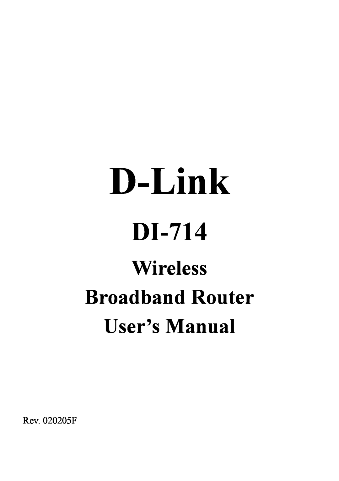 D-Link DI-714 user manual D-Link, Wireless Broadband Router User’s Manual 