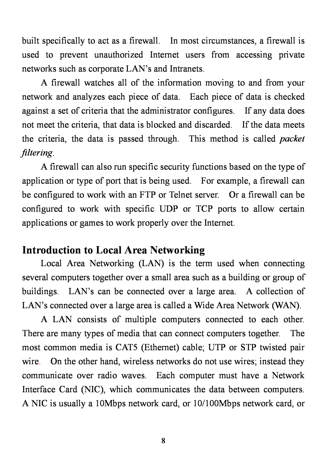 D-Link DI-714 user manual Introduction to Local Area Networking 