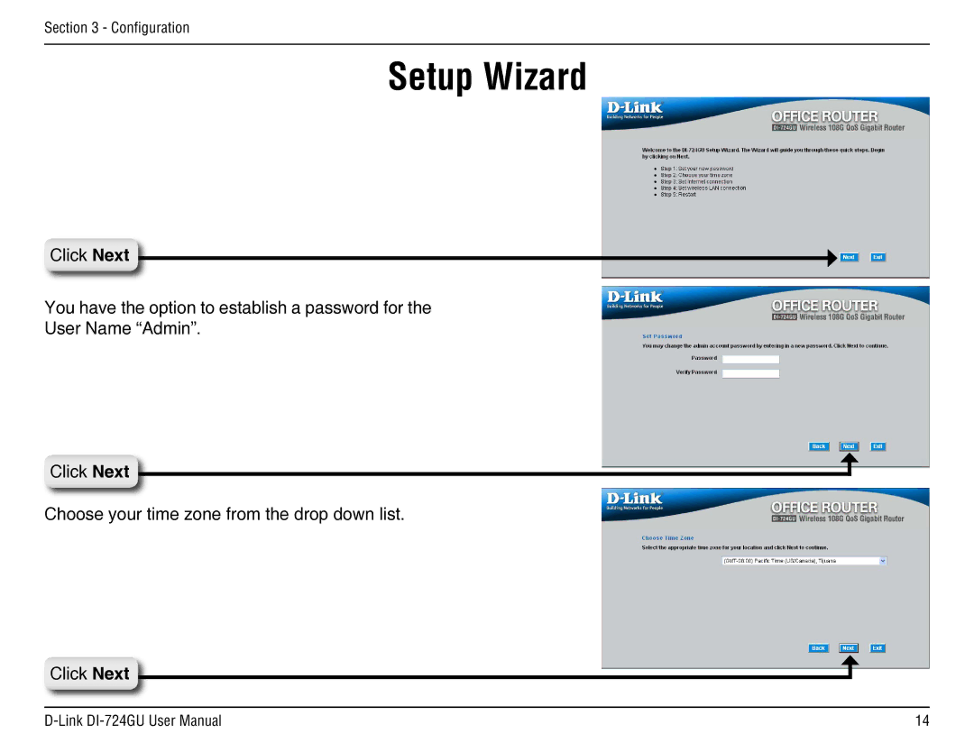 D-Link DI-724GU manual Setup Wizard 